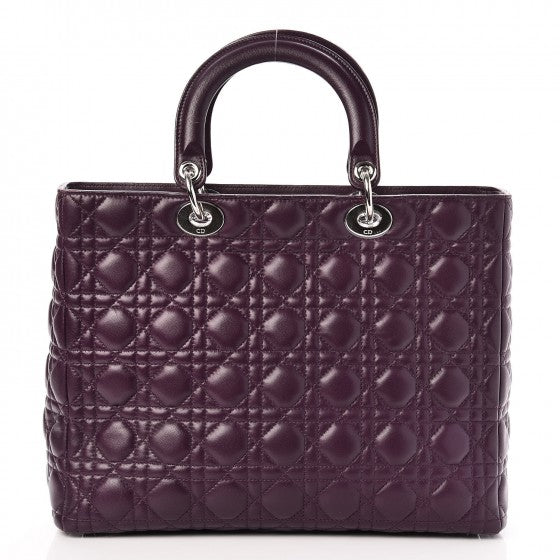 Christian Dior Lambskin Cannage Large Lady Dior Purple 7 of 34