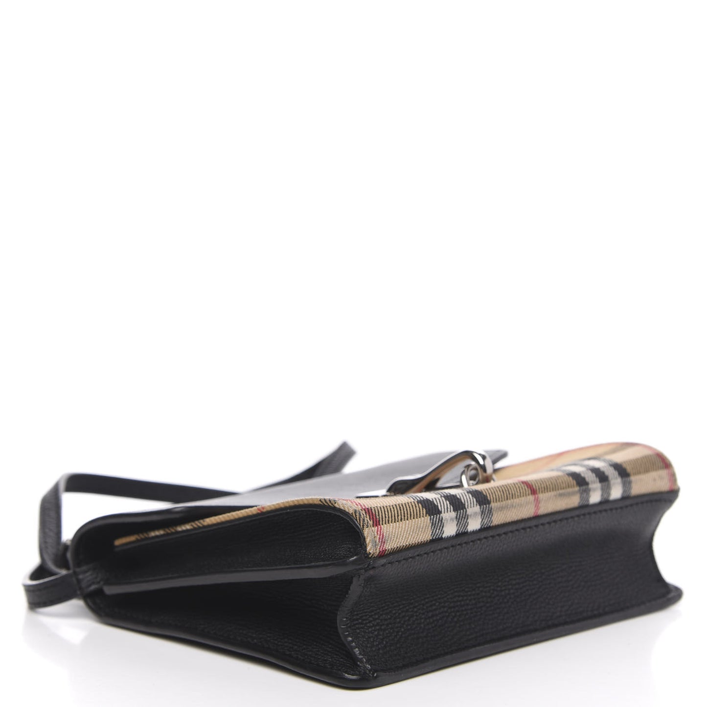 Grainy Calfskin Vintage Check Mini Macken Crossbody Bag Black