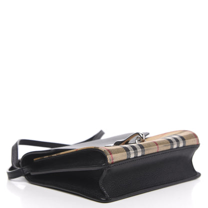 Burberry Grainy Calfskin Vintage Check Mini Macken Crossbody Bag Black 4 of 12