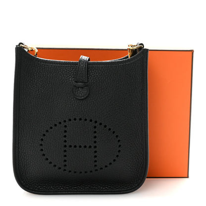 Hermes Taurillon Clemence Evelyne TPM Black 10 of 10