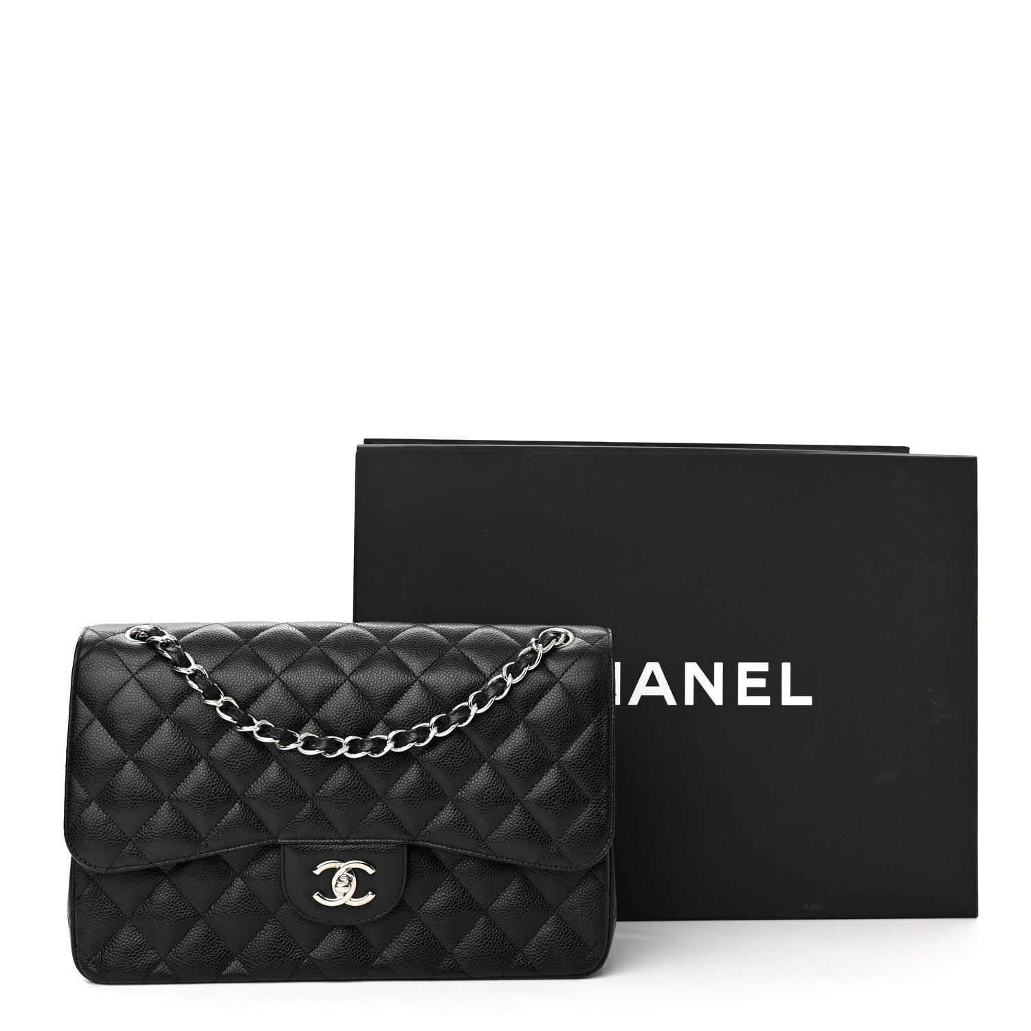 Chanel Caviar Quilted Jumbo Double Flap Black 12 of 12