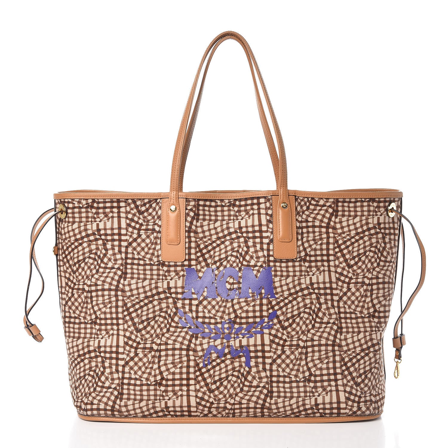 MCM Visetos Large Liz Reversible Shopper Tote Cognac 5 of 13