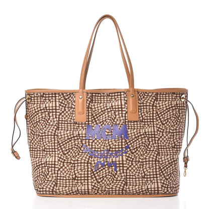 MCM Visetos Large Liz Reversible Shopper Tote Cognac 5 of 13