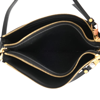 Louis Vuitton Empreinte Monogram Giant Double Zip Pochette Black Cream 10 of 23