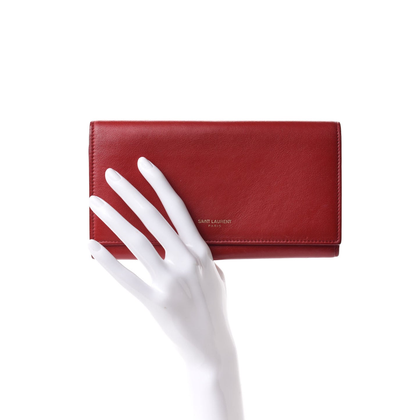 Calfskin Classic Large Marquage Flap Wallet Red