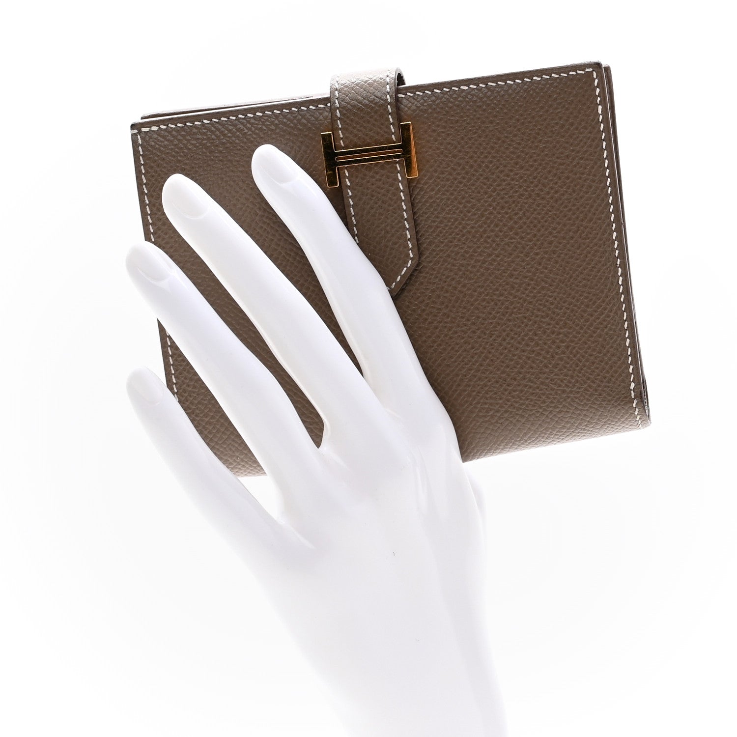 Hermes Epsom Bearn Compact Wallet Etoupe 2 of 12