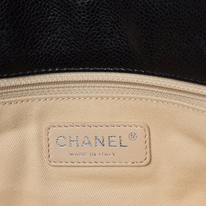 Chanel Glazed Caviar Large Nature Flap Bag Black 6 of 9