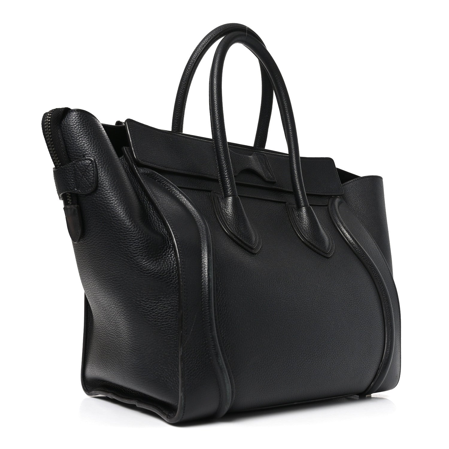 Celine Drummed Calfskin Mini Luggage Black 3 of 10
