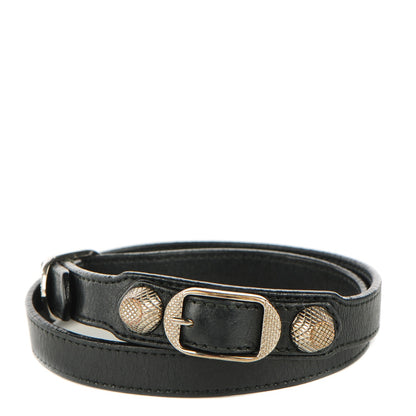 Balenciaga Agneau Giant Silver Hardware Triple Tour L Bracelet Black 1 of 6