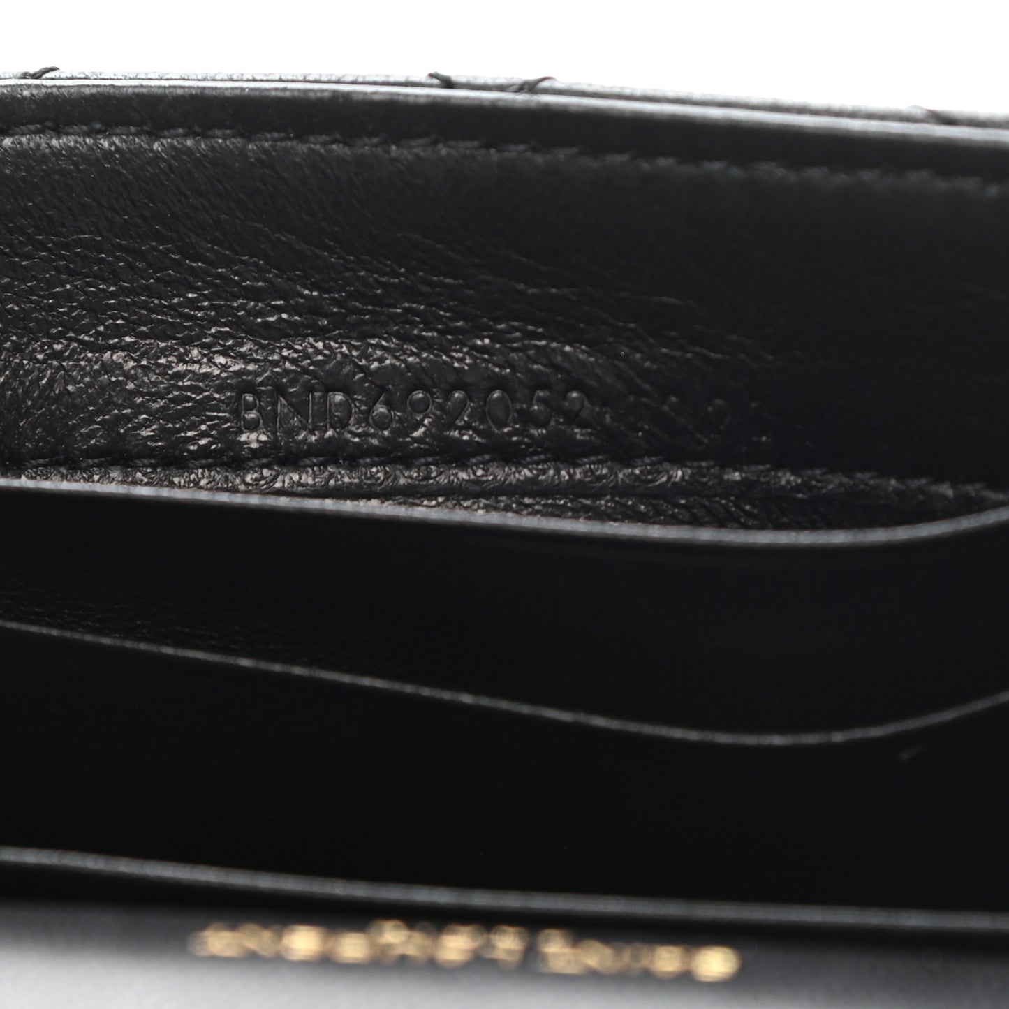 Lambskin Quilted Monogram Gaby Small Envelope Wallet Black
