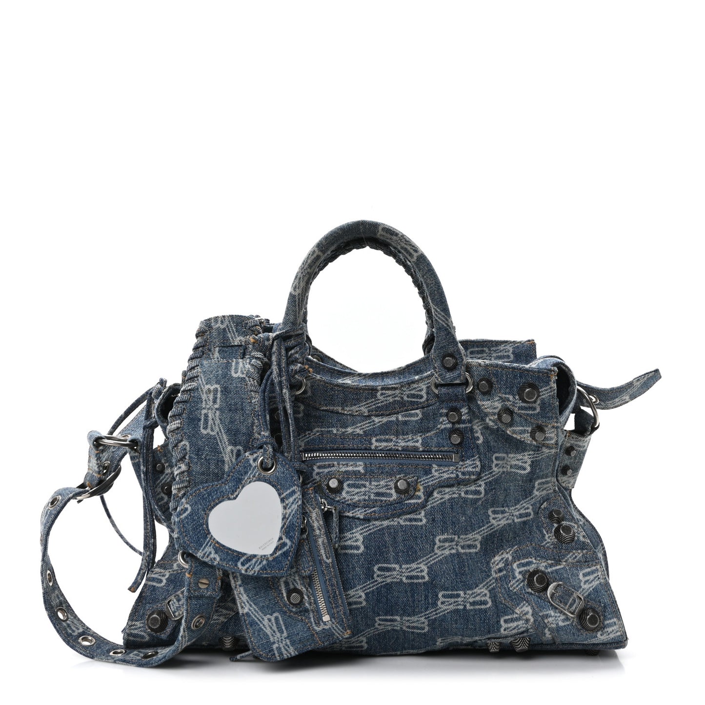 Denim BB Monogram Neo Cagole City Handbag Blue
