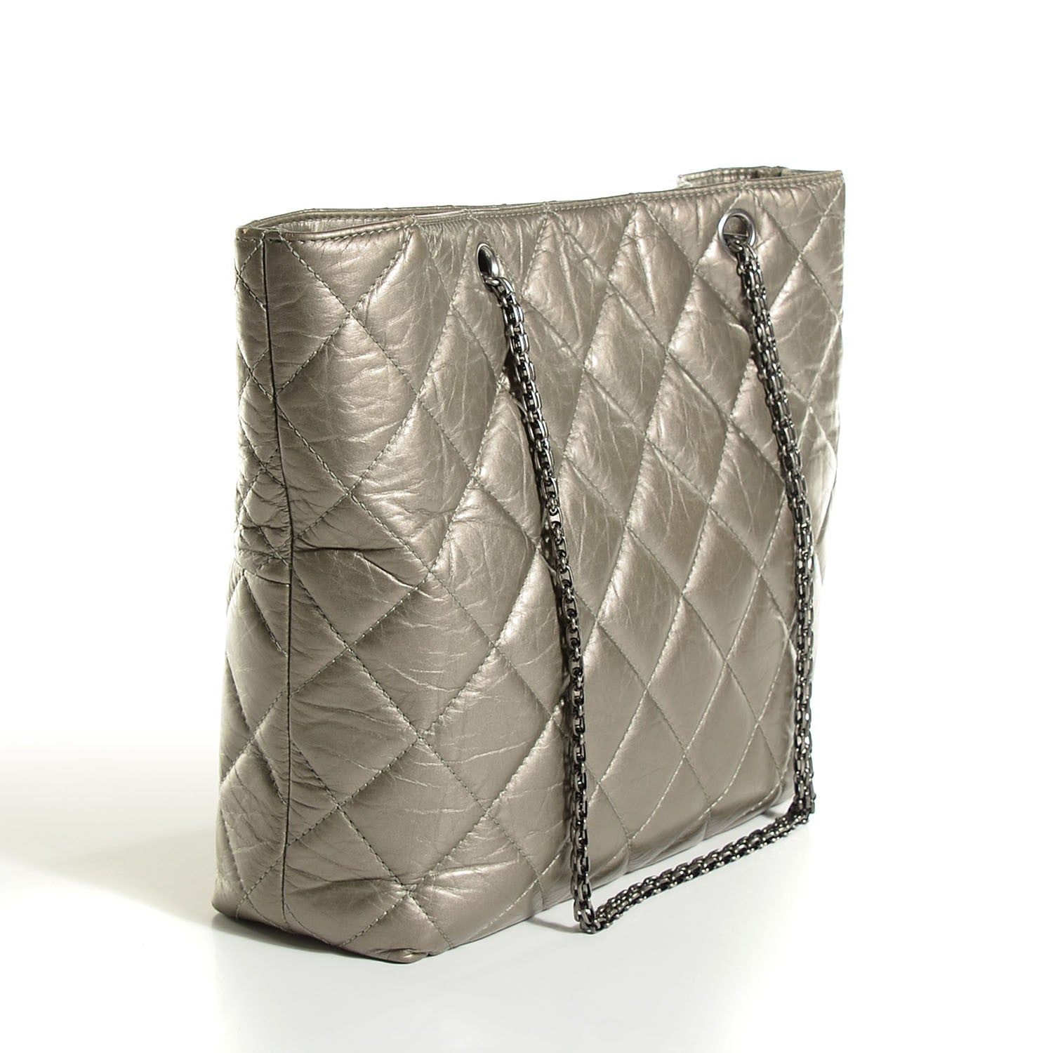 Chanel Aged Calfskin Reissue 2.55 Tote Dark Silver 3 of 7