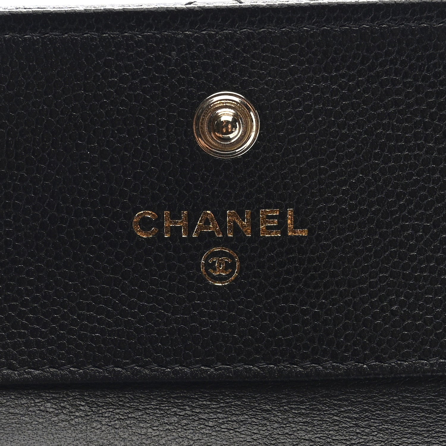 Chanel Caviar Quilted Chain Embossed Compact Flap Wallet Black 6 of 8
