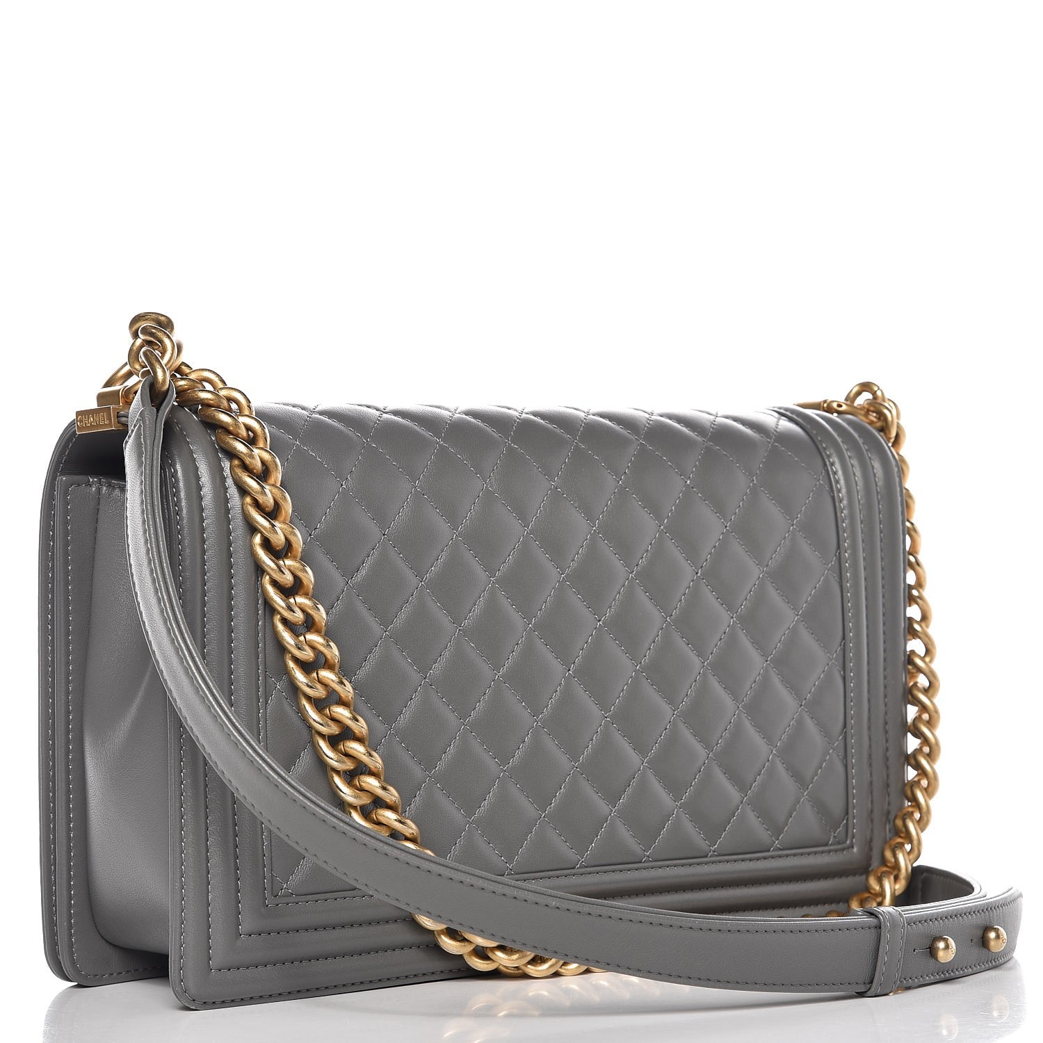Chanel Lambskin Quilted New Medium Boy Flap Grey 3 of 8