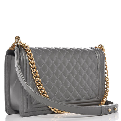 Chanel Lambskin Quilted New Medium Boy Flap Grey 3 of 8