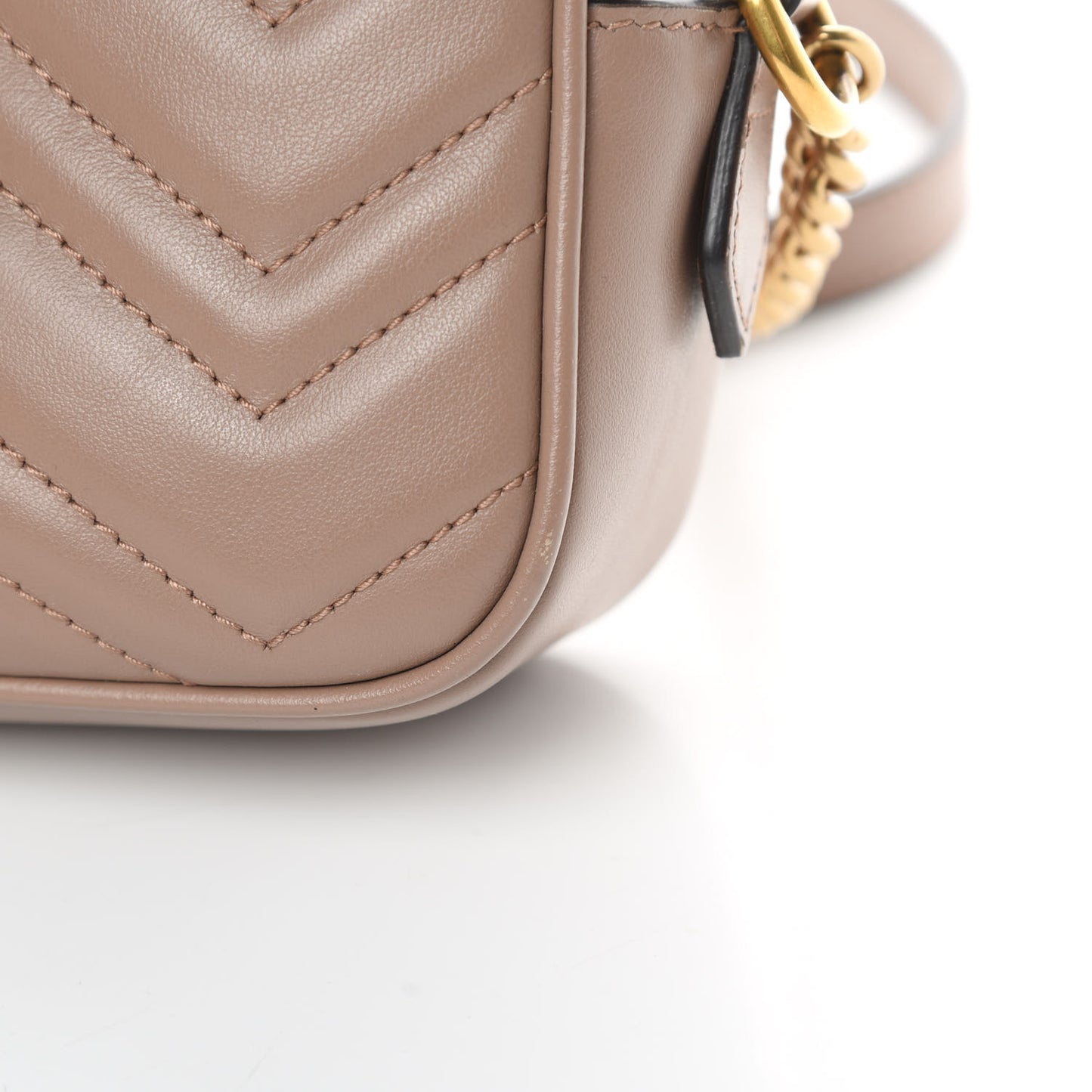 Calfskin Matelasse Mini GG Marmont Chain Shoulder Bag Porcelain Rose