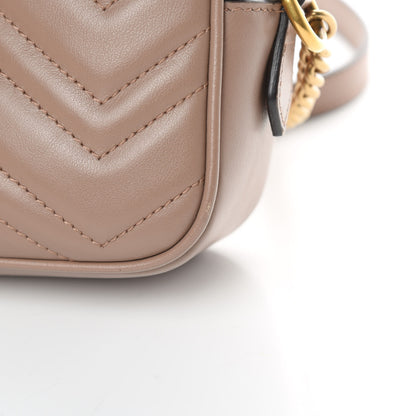 Gucci Calfskin Matelasse Mini GG Marmont Chain Shoulder Bag Porcelain Rose 11 of 13
