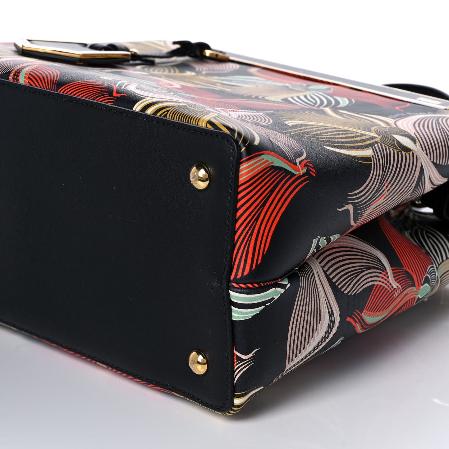 Calfskin Orchid Petite 2Jours Tote Black Multicolor