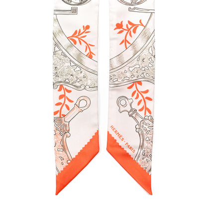Hermes Silk Etriers Remix Twilly Verveine Orange Kaki 2 of 4