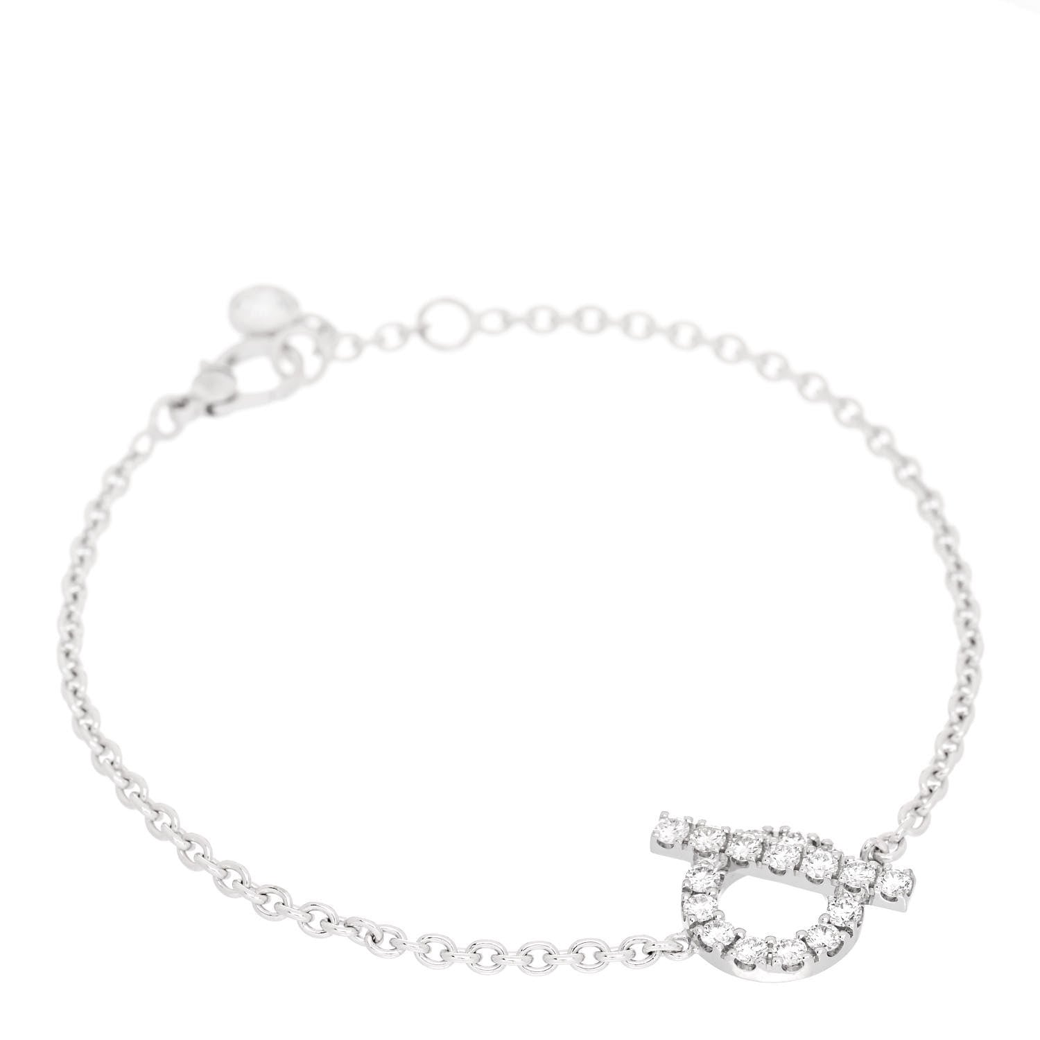 Hermes 18K White Gold Diamond Finesse Bracelet SH 1 of 4