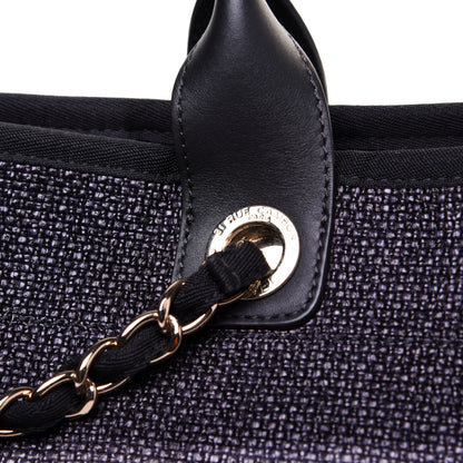 Chanel Woven Straw Raffia Medium Deauville Tote Navy 13 of 14