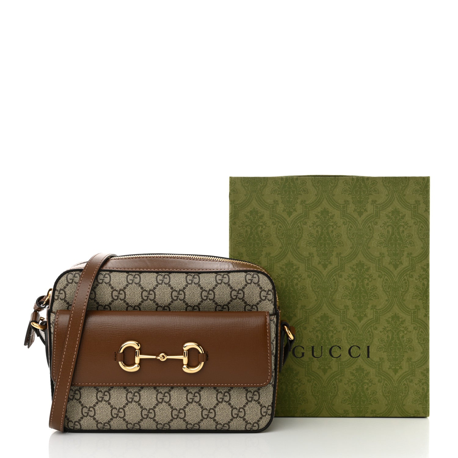 Gucci GG Supreme Monogram Small Horsebit 1955 Shoulder Bag Beige Brown Sugar 12 of 12