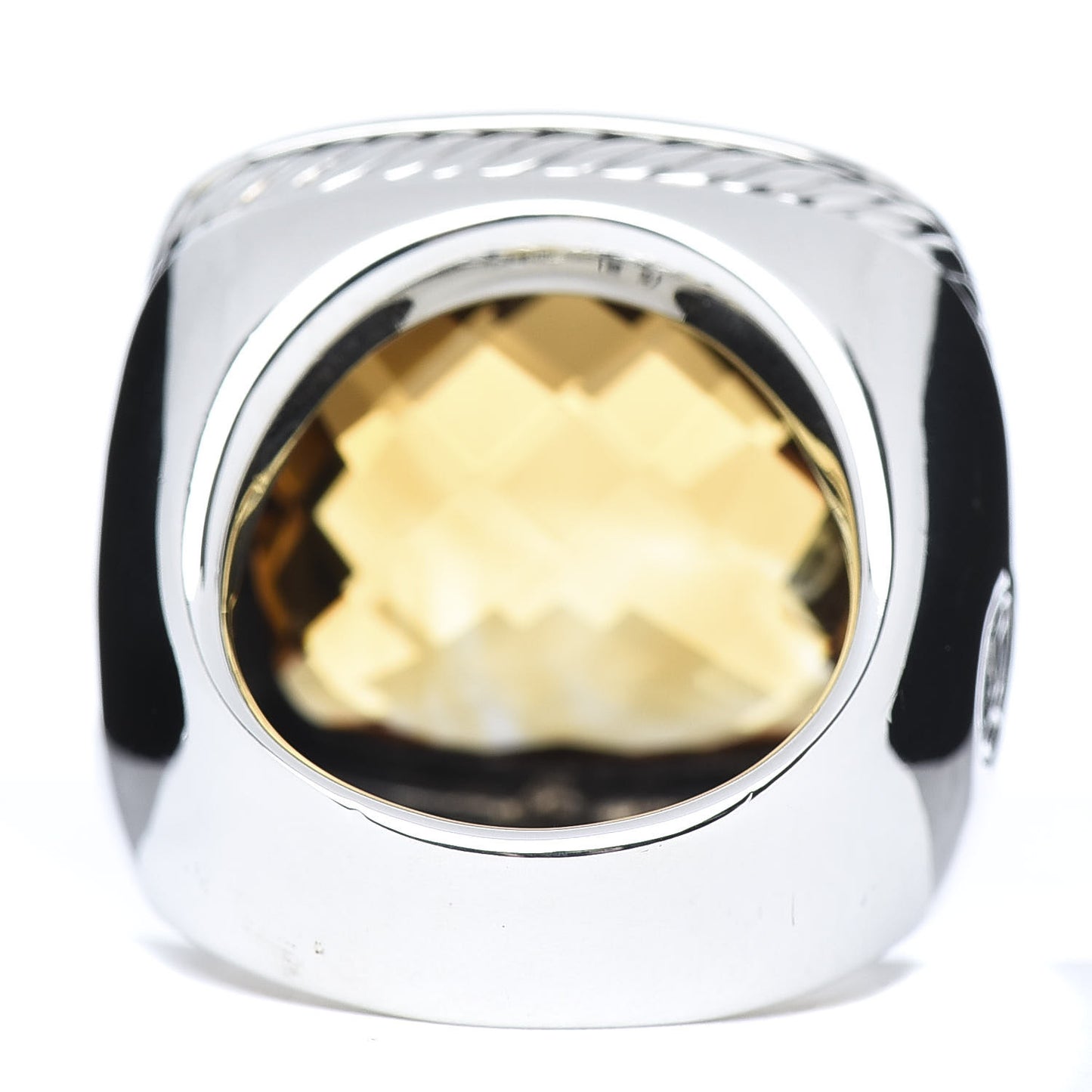 Sterling Silver Citrine 20mm Albion Statement Ring 52 6