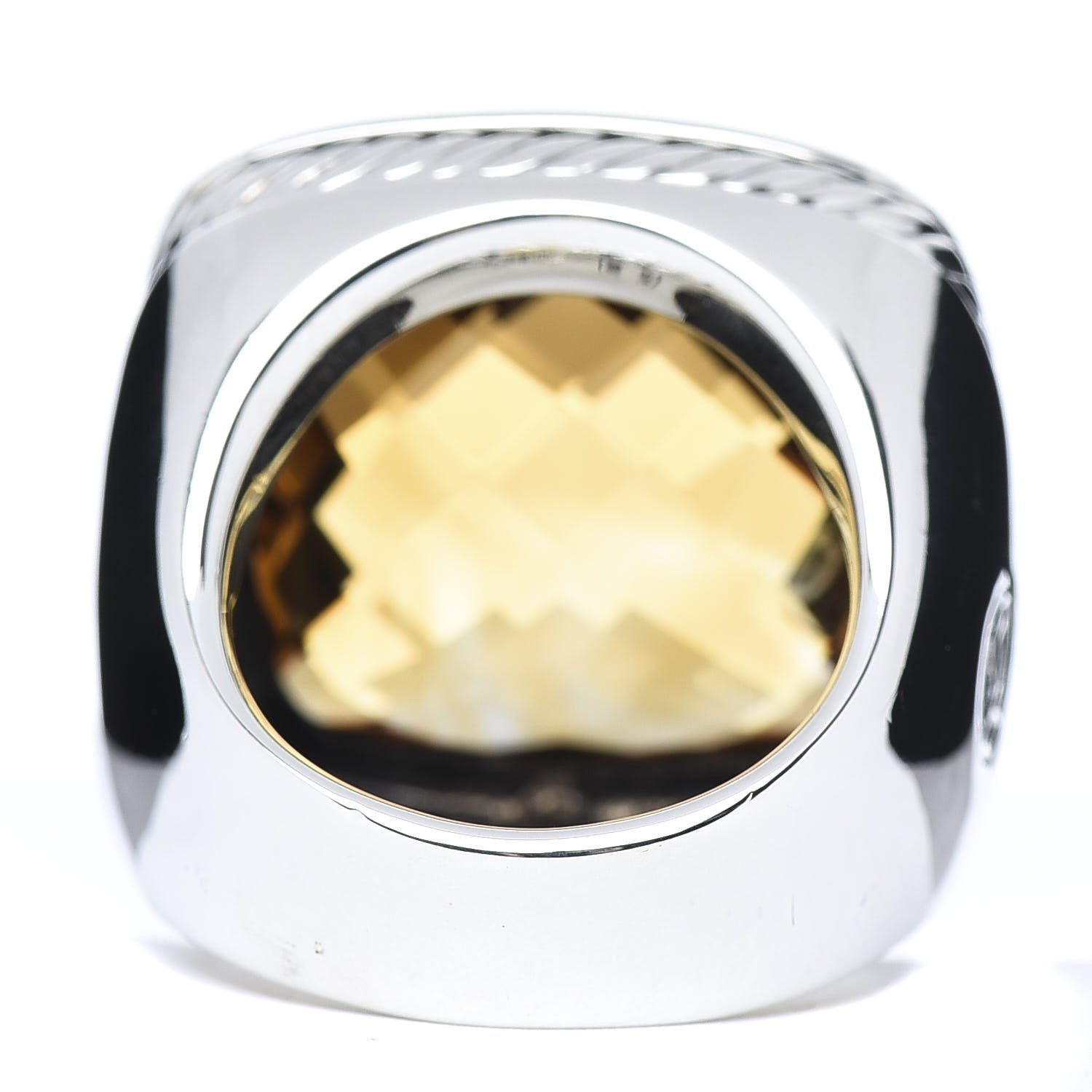 David Yurman Sterling Silver Citrine 20mm Albion Statement Ring 52 6 4 of 5