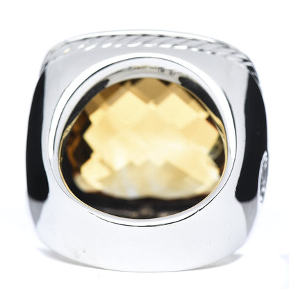 David Yurman Sterling Silver Citrine 20mm Albion Statement Ring 52 6 4 of 5