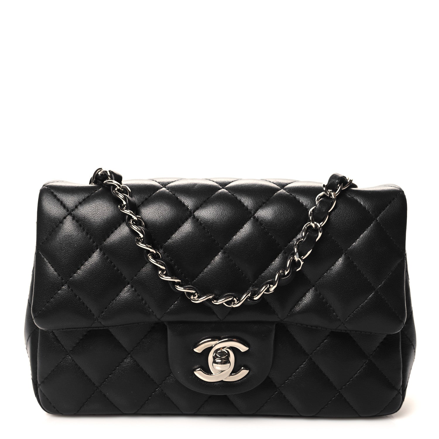 Chanel Lambskin Quilted Mini Rectangular Flap Black 1 of 12