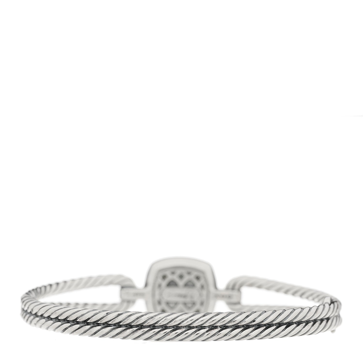 David Yurman Sterling Silver Diamond Prasiolite 10mm Albion Cable Bracelet 2 of 3