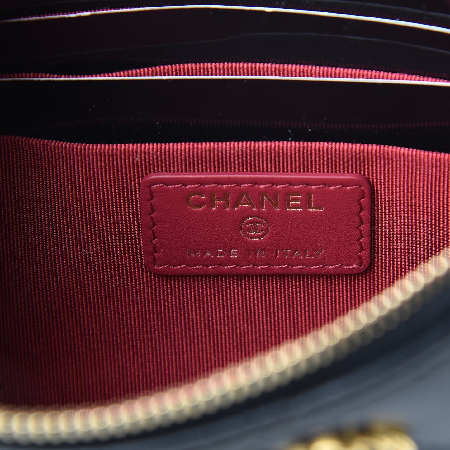 Goatskin Quilted 19 Cosmetic Case Black