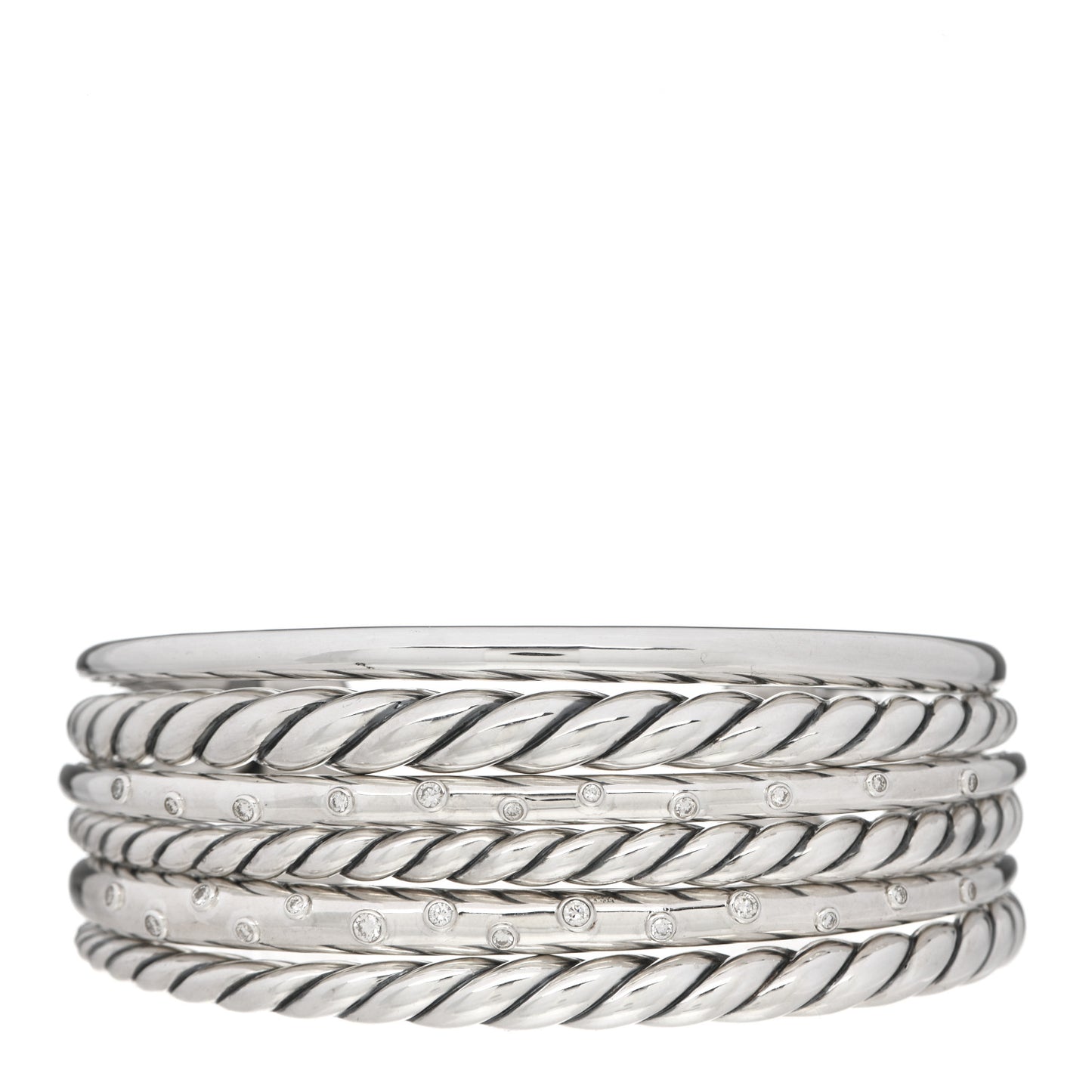 Sterling Silver Diamond 29mm Pure Form Cuff Bracelet