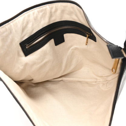 Gucci Grained Calfskin Logo Half Moon Hobo Black 5 of 10