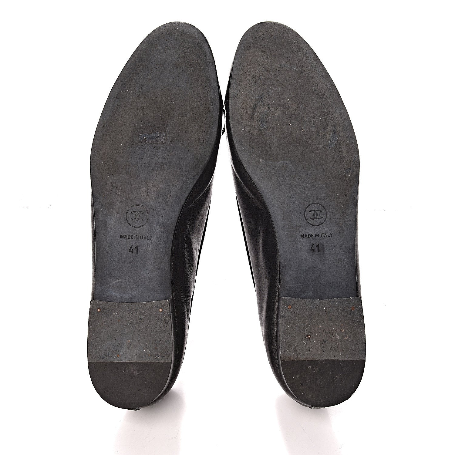 Chanel Lambskin Patent Cap Toe Ballerina Flats 41 Black 5 of 15