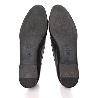 Chanel Lambskin Patent Cap Toe Ballerina Flats 41 Black 5 of 15