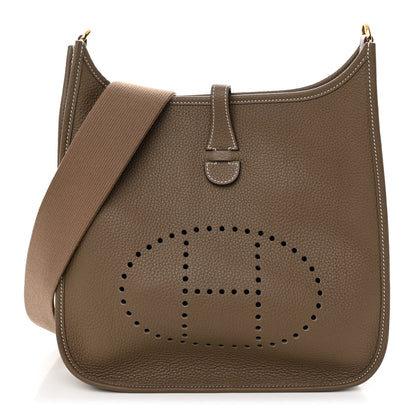 Hermes Taurillon Clemence Evelyne III PM Etoupe 1 of 11