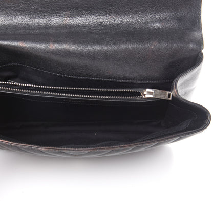 Saint Laurent Sheepskin Matelasse Chevron Monogram Large College Satchel Black 4 of 12