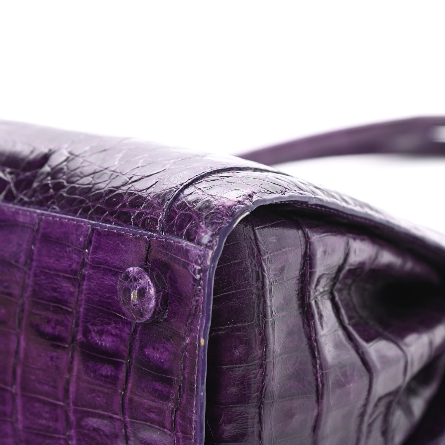 Nancy Gonzalez Crocodile Medium Wallis Top Handle Satchel Purple 11 of 12