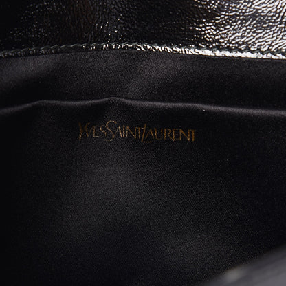 Saint Laurent Textured Patent Monogram Large Belle De Jour Clutch Black 6 of 7