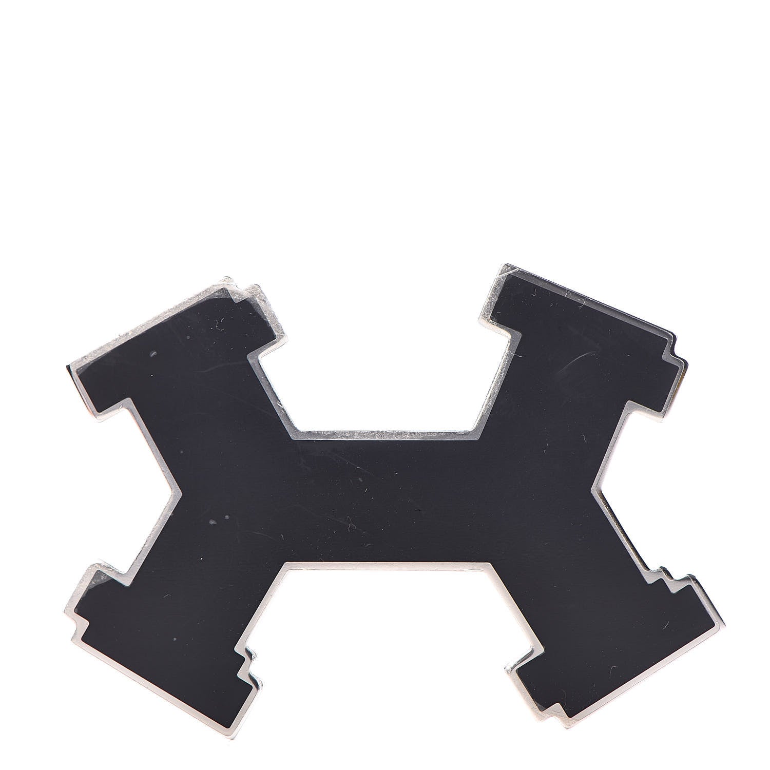 Hermes Enamel Street 32mm H Belt Buckle Black 1 of 3