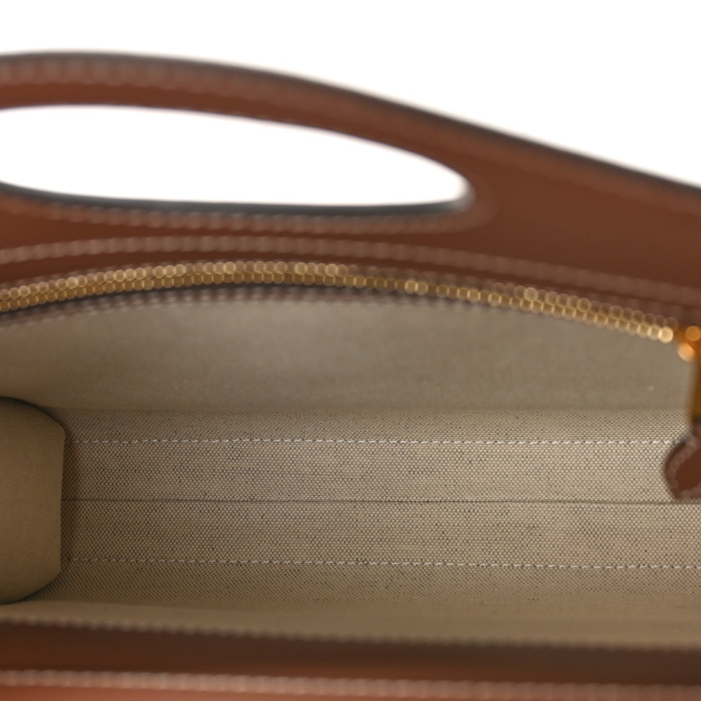 Canvas Smooth Calfskin Two Tone Mini Pocket Bag Natural Malt Brown