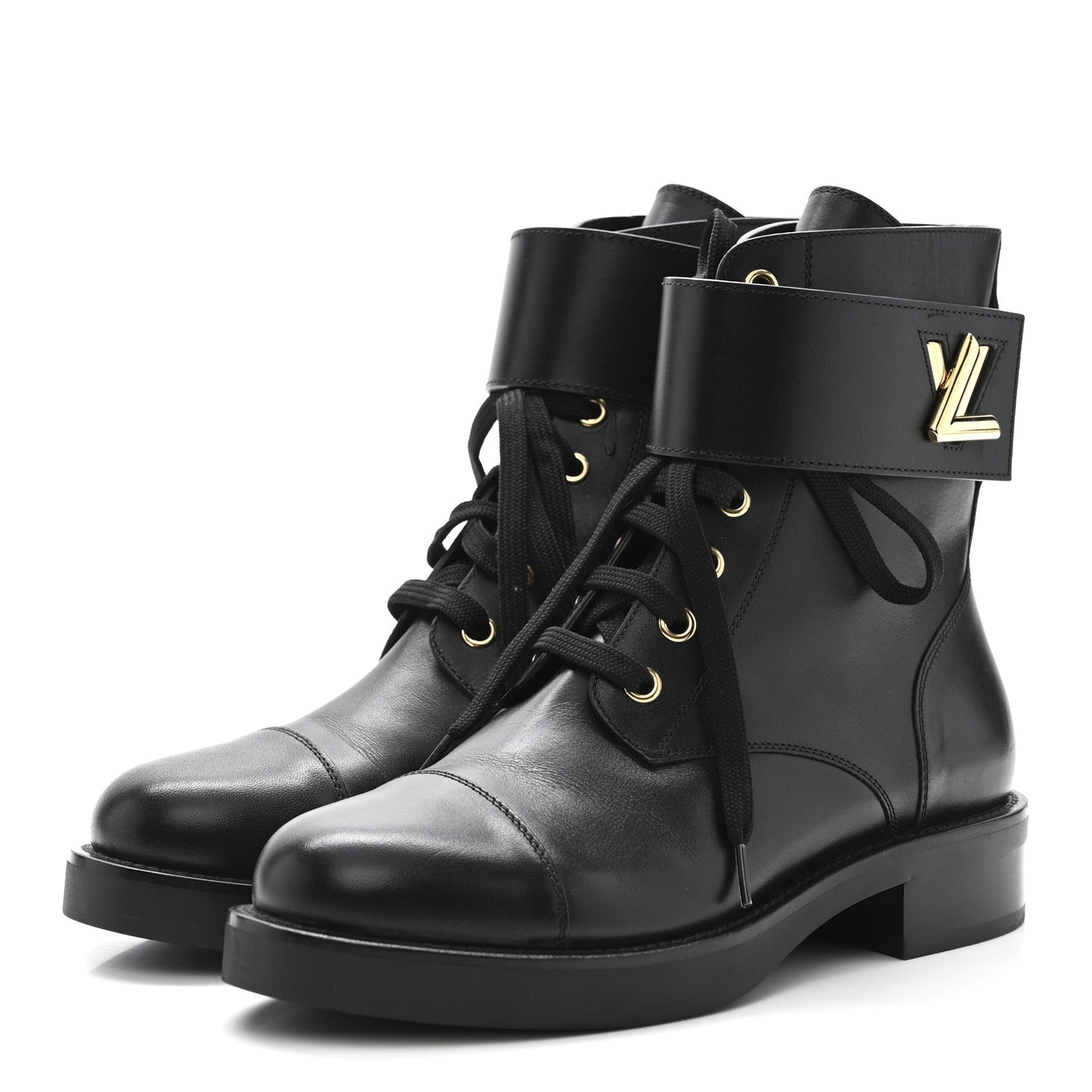 Calfskin Wonderland Flat Ranger Boots 37 Black