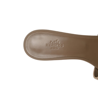 Hermes Epsom Oasis Sandals 38.5 Etoupe 7 of 9