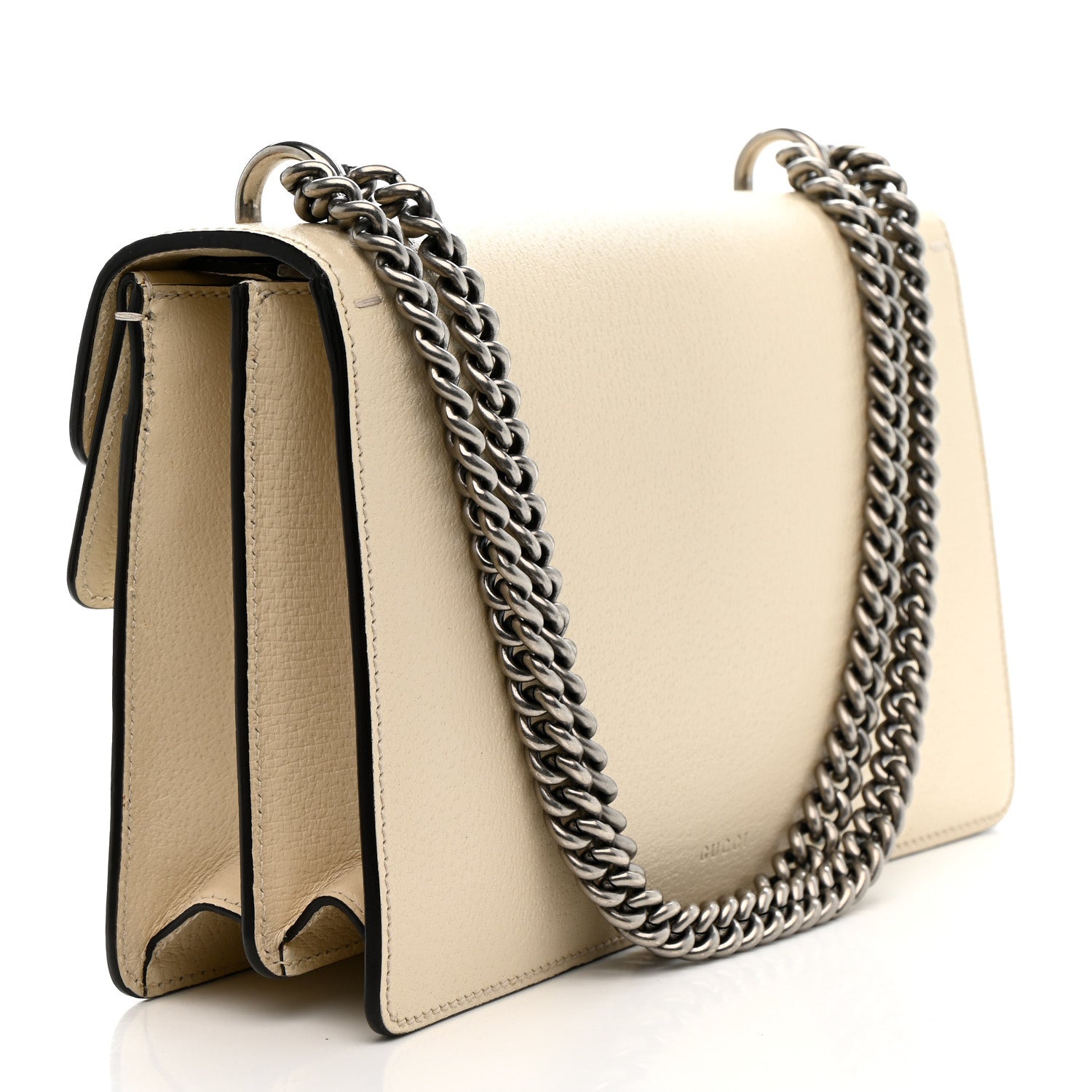 Gucci Textured Calfskin Crystal Small Dionysus Shoulder Bag Mystic White 3 of 12