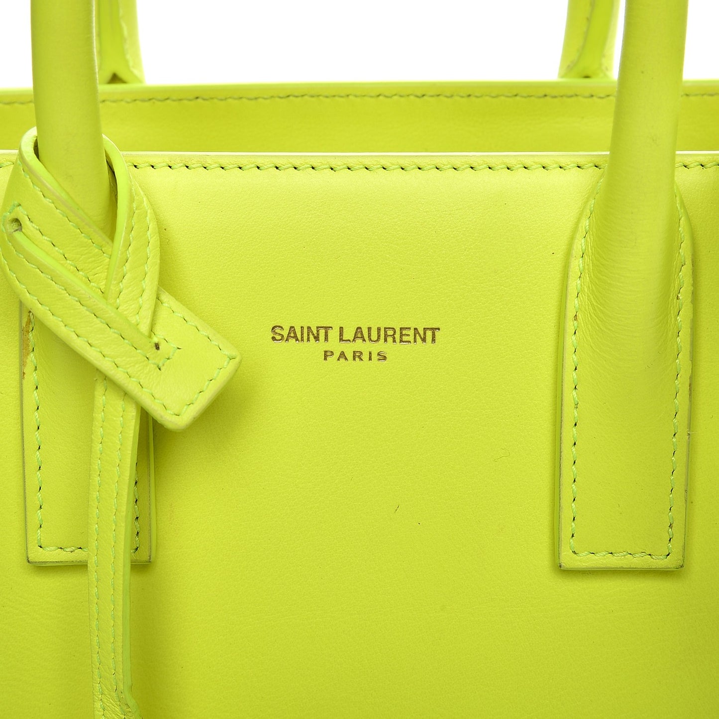 Calfskin Nano Sac De Jour Neon Yellow