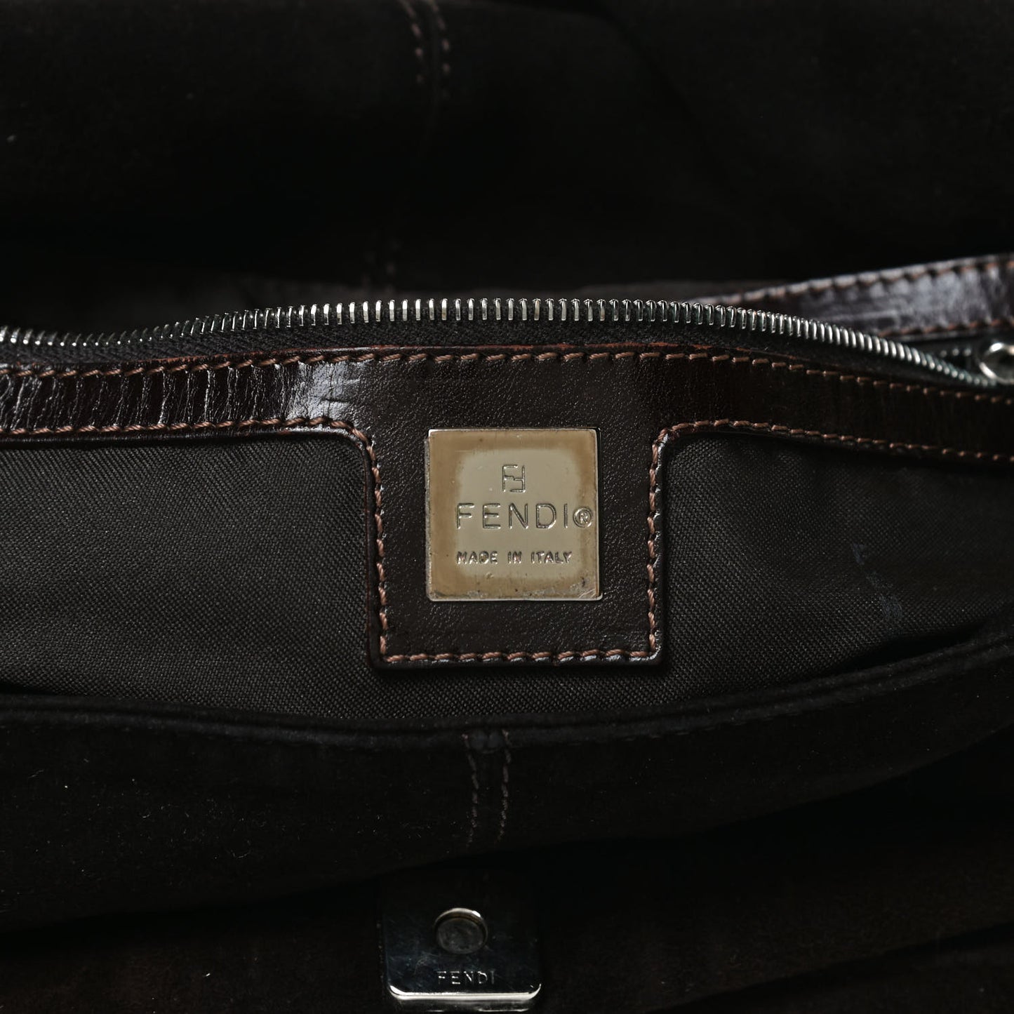 Suede Calfskin Mama Baguette Brown