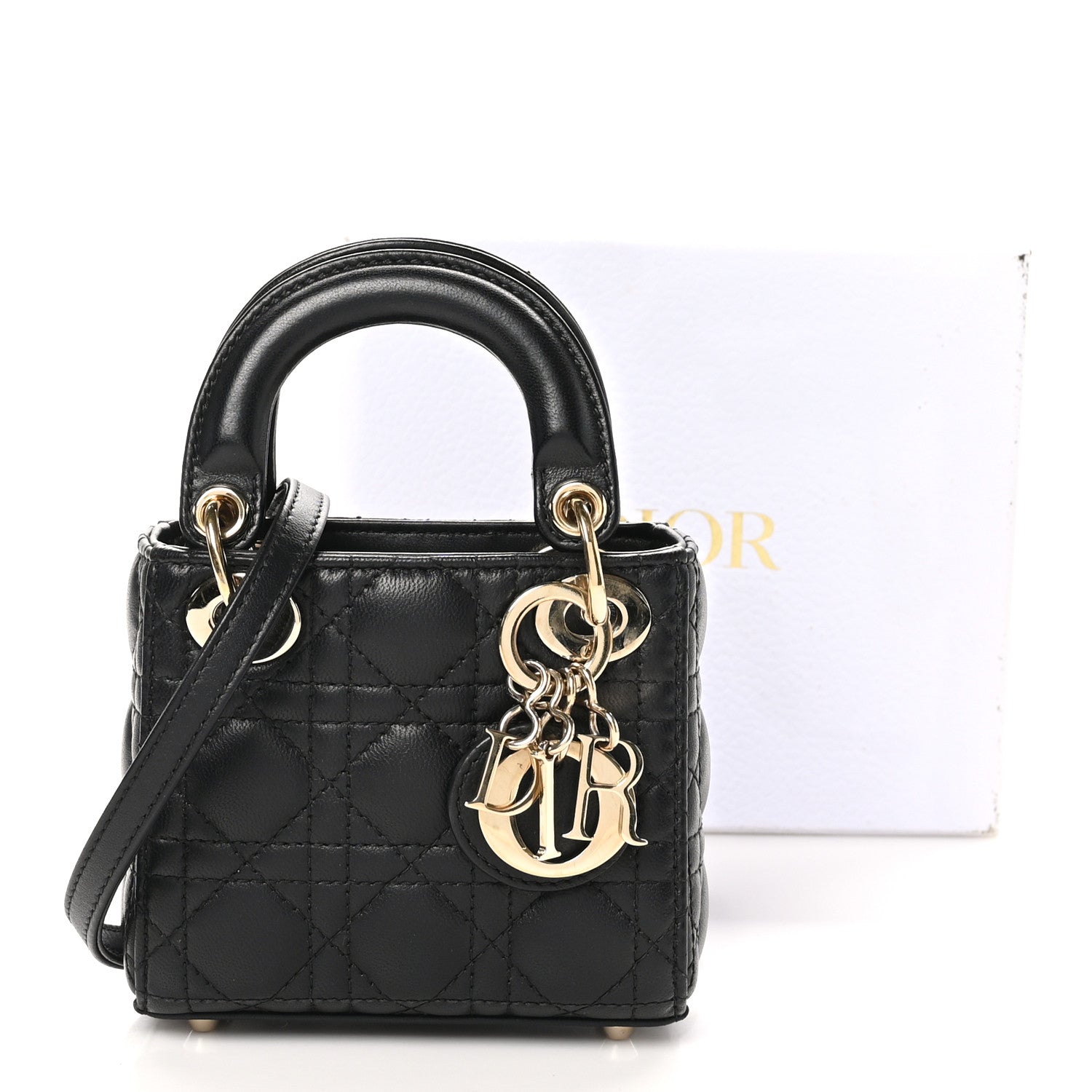 Christian Dior Lambskin Cannage Micro Lady Dior Black 10 of 10