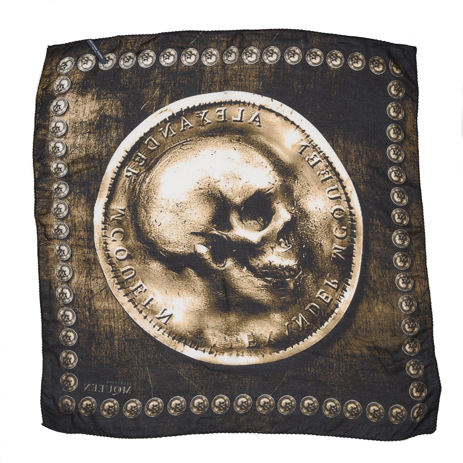 Alexander McQueen Modal Cashmere Skull Coin Scarf Black 3 of 5