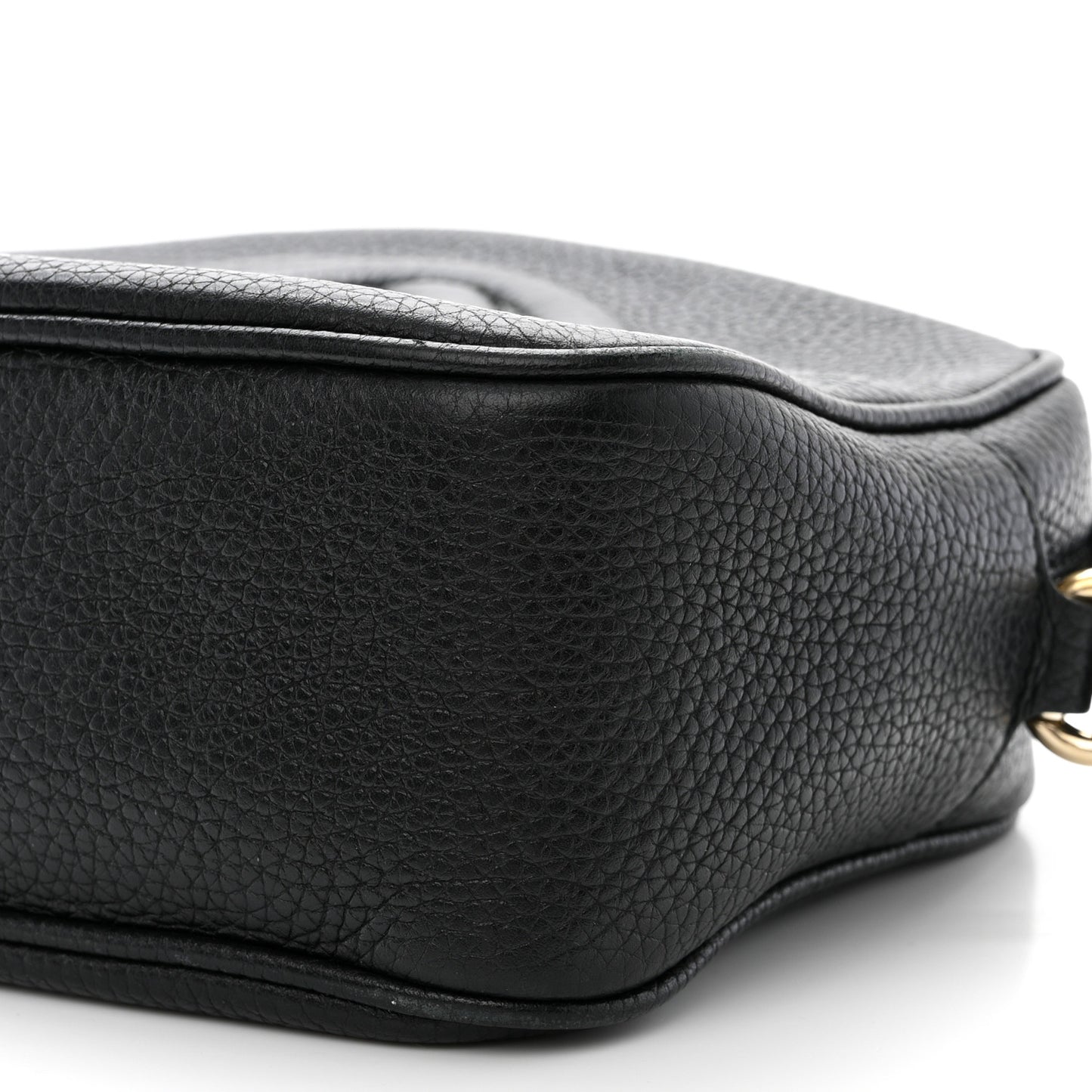 Pebbled Calfskin Small Soho Disco Bag Black